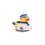 Rubber duck with diving gear on a white background