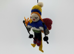 wool ornament of a female skier