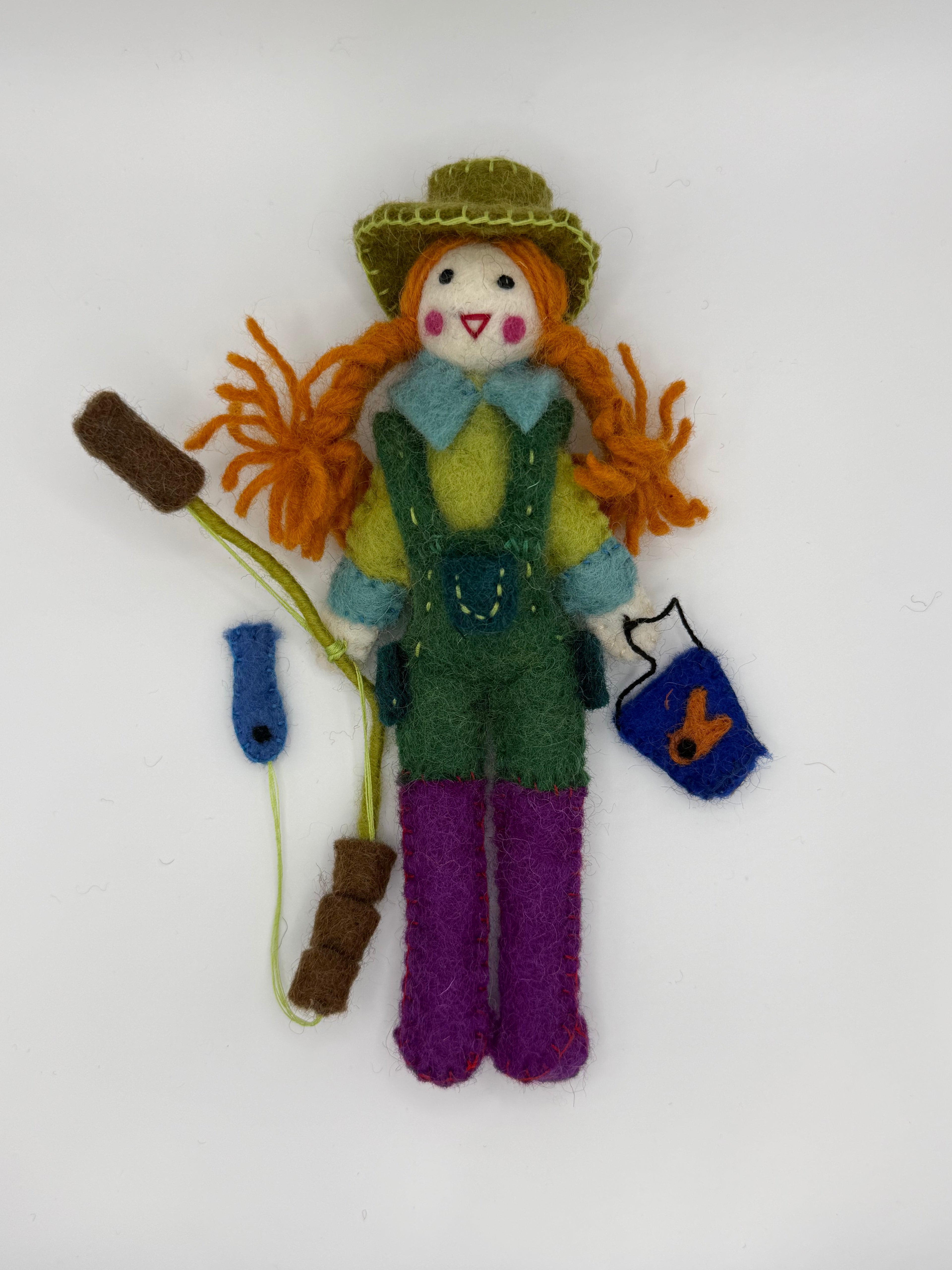 Fishing Female Ornament