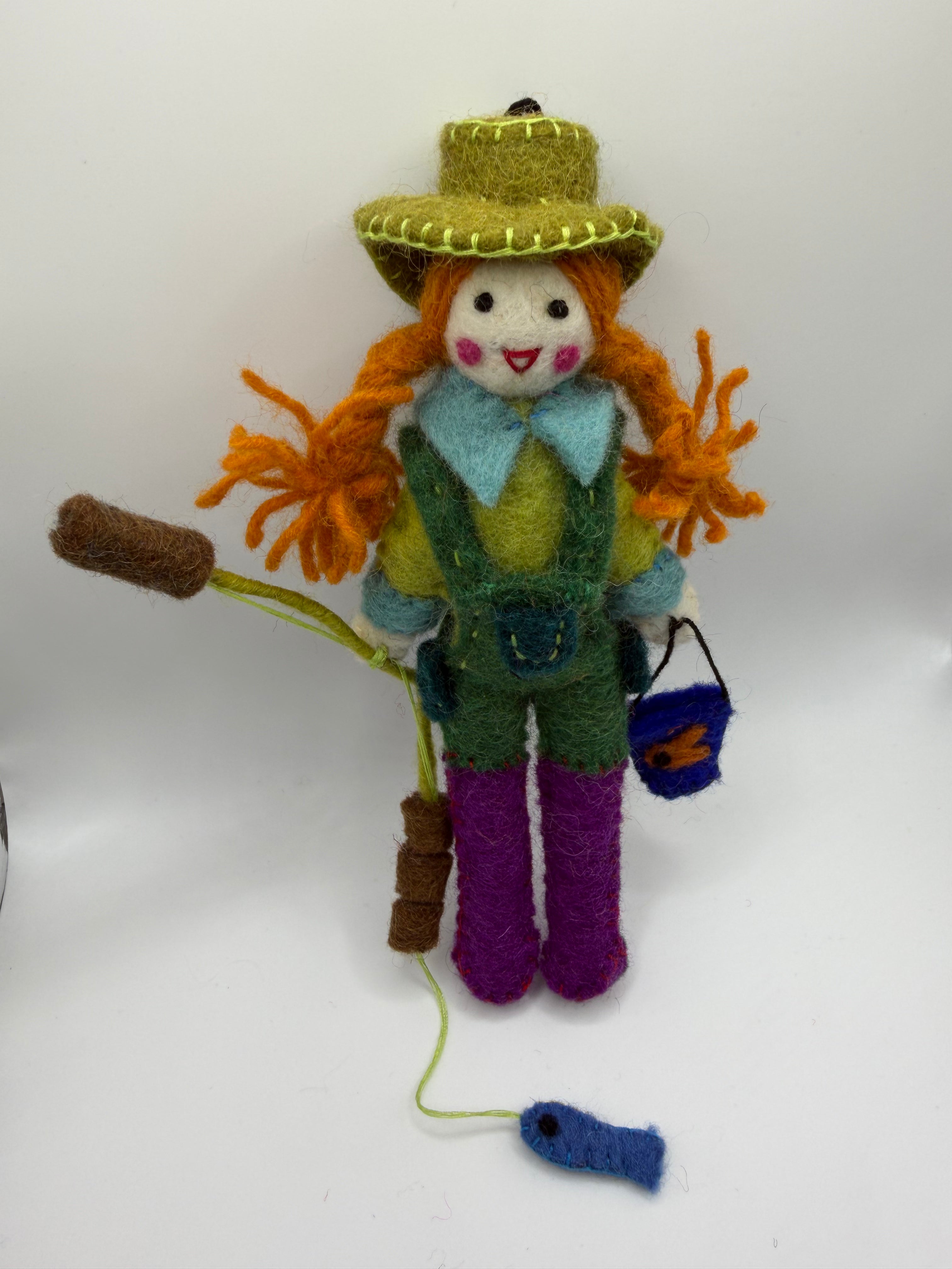 Fishing Female Ornament