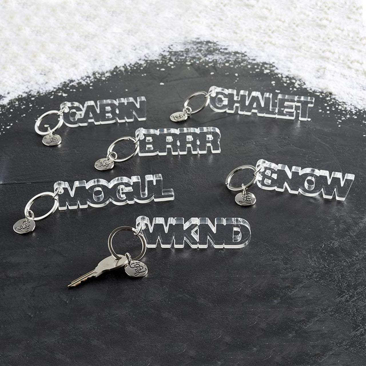 Acrylic Word Keychain - Snow